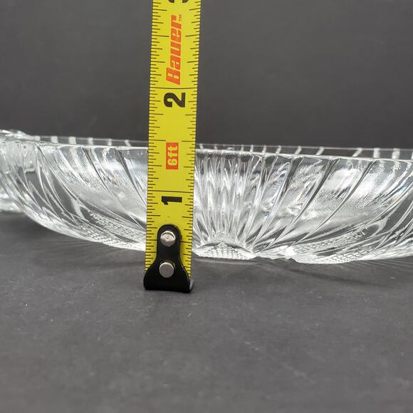 Lot of 4 Hazel Atlas Glass Clear Olive Dish Oval Fan Triangle Tab Handle - Picture 4 of 16